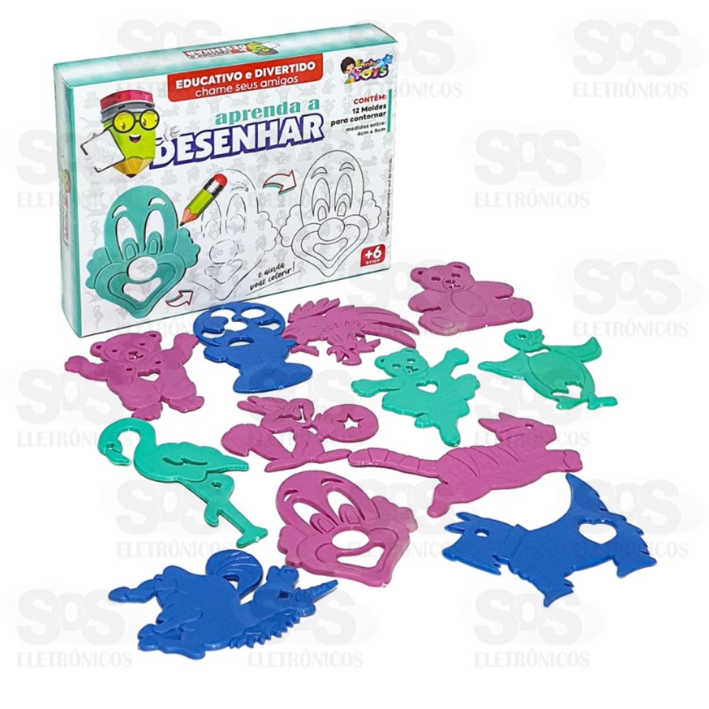 2 Jogos Kit 12 Moldes Aprenda a Desenha Mini toys Ref:1092