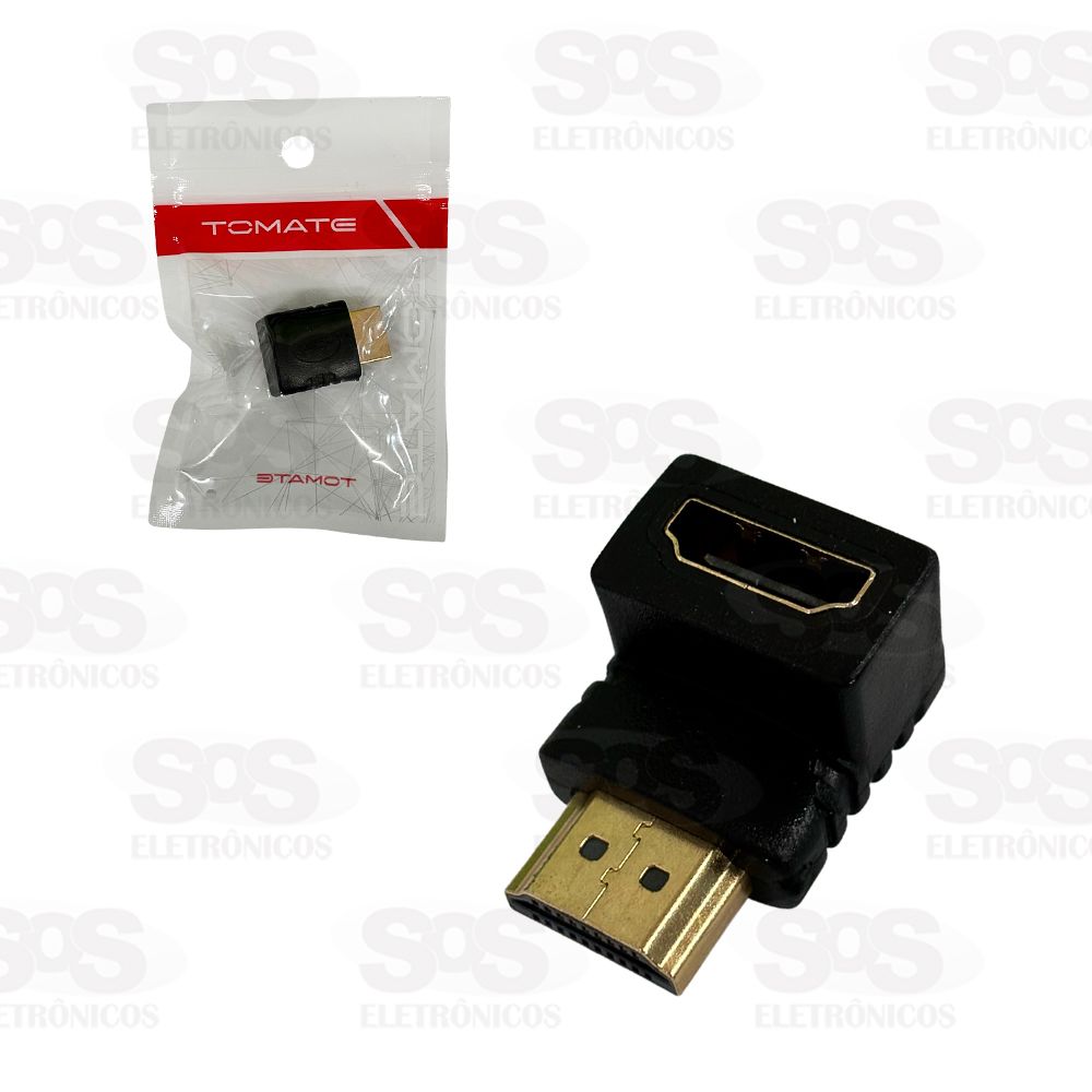 Emenda HDMI Para HDMI Curva 90 Graus Tomate MHC-5203 XT-557