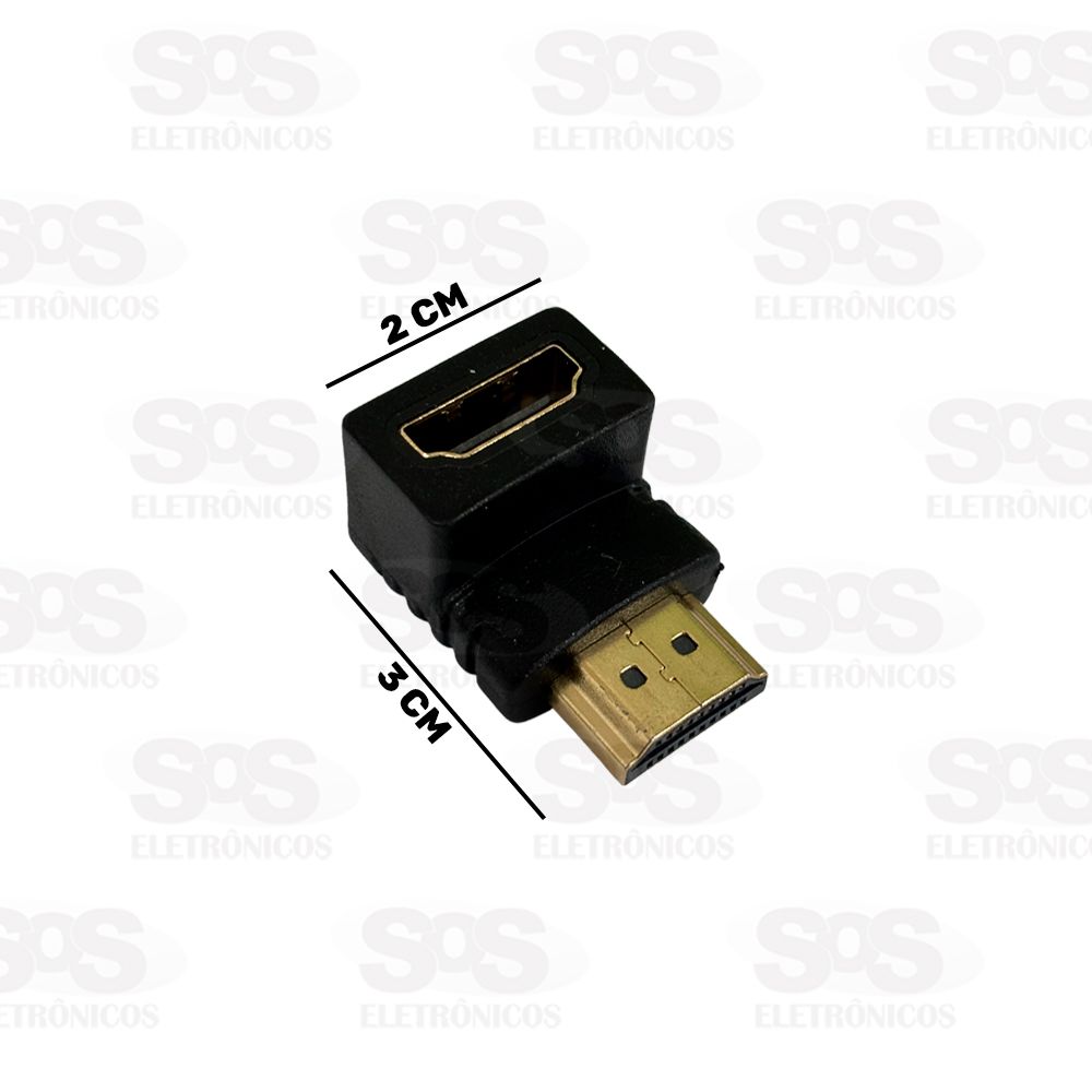 Emenda HDMI Para HDMI Curva 90 Graus Tomate MHC-5203 XT-557