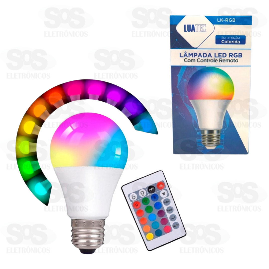 Lmpada Led RGB Com Controle Remoto Luatek LK-RGB-12W