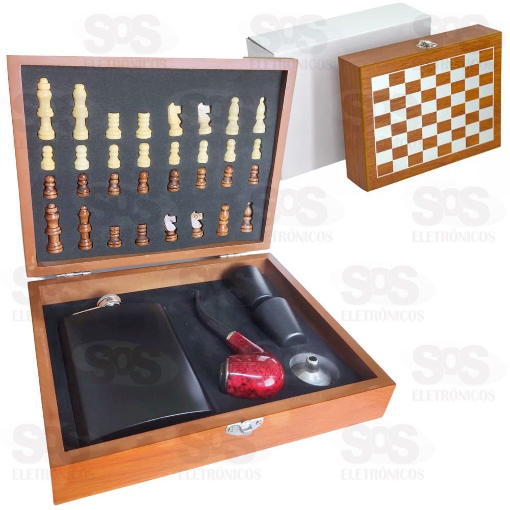 Kit cantil de bolso e jogo xadrez com 06 peças BR190102