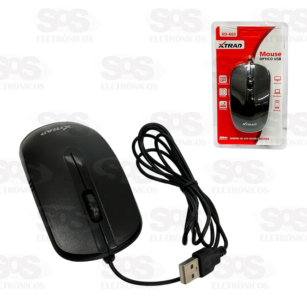 Mouse ptico USB 1600 DPI Xtrad XD-603
