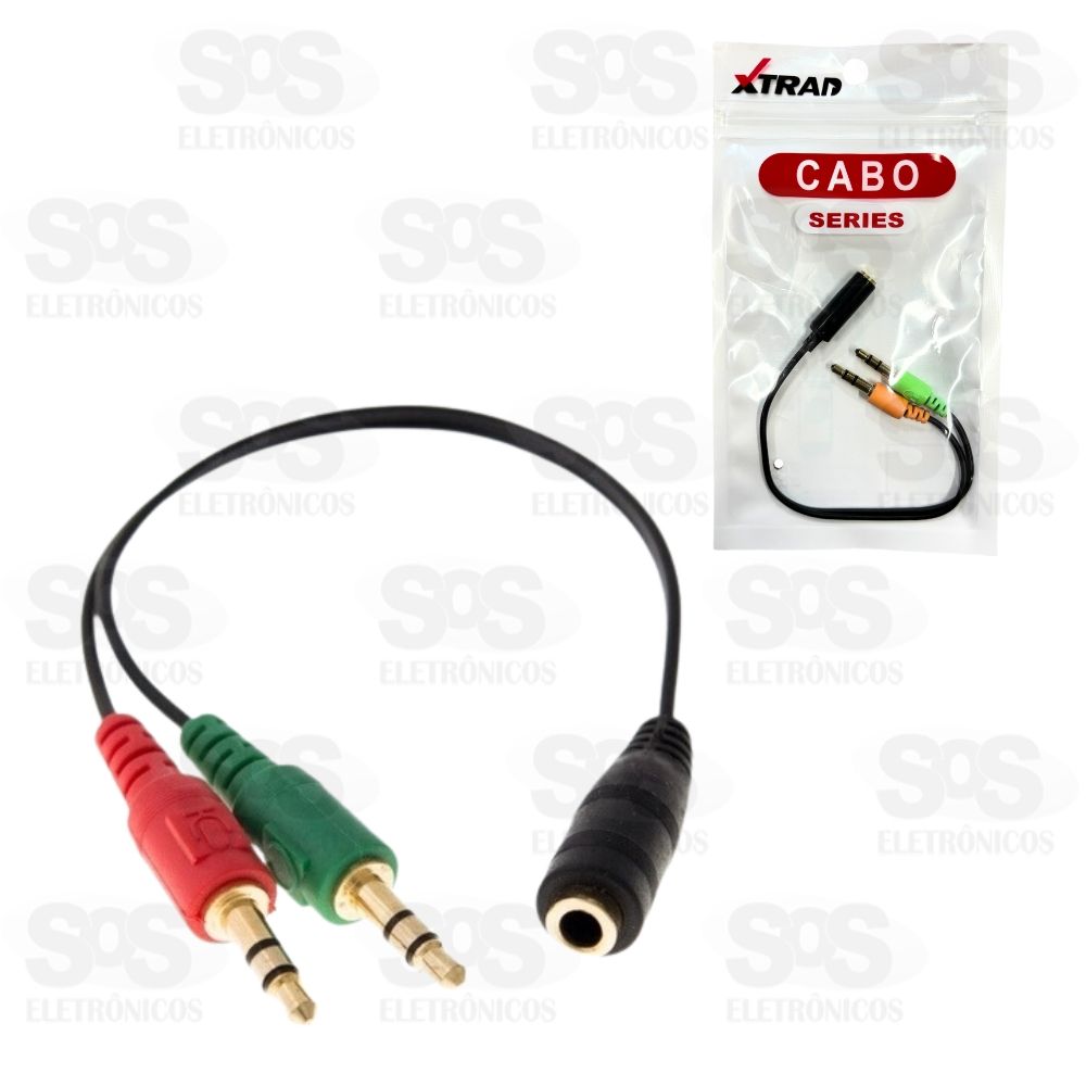 Cabo Adaptador P3 Fmea para P2 Macho Xtrad 2133