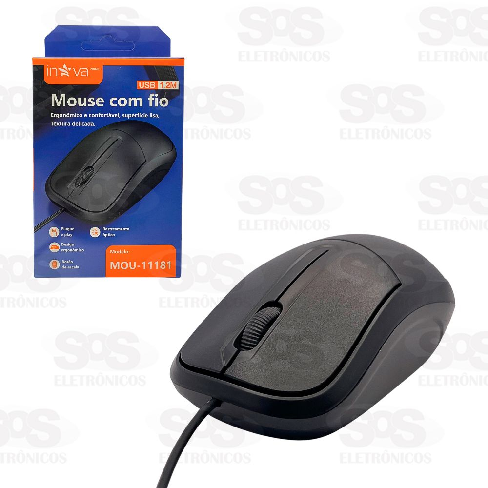 Mouse USB Com Fio 1.2M Inova Prime MOU-11177