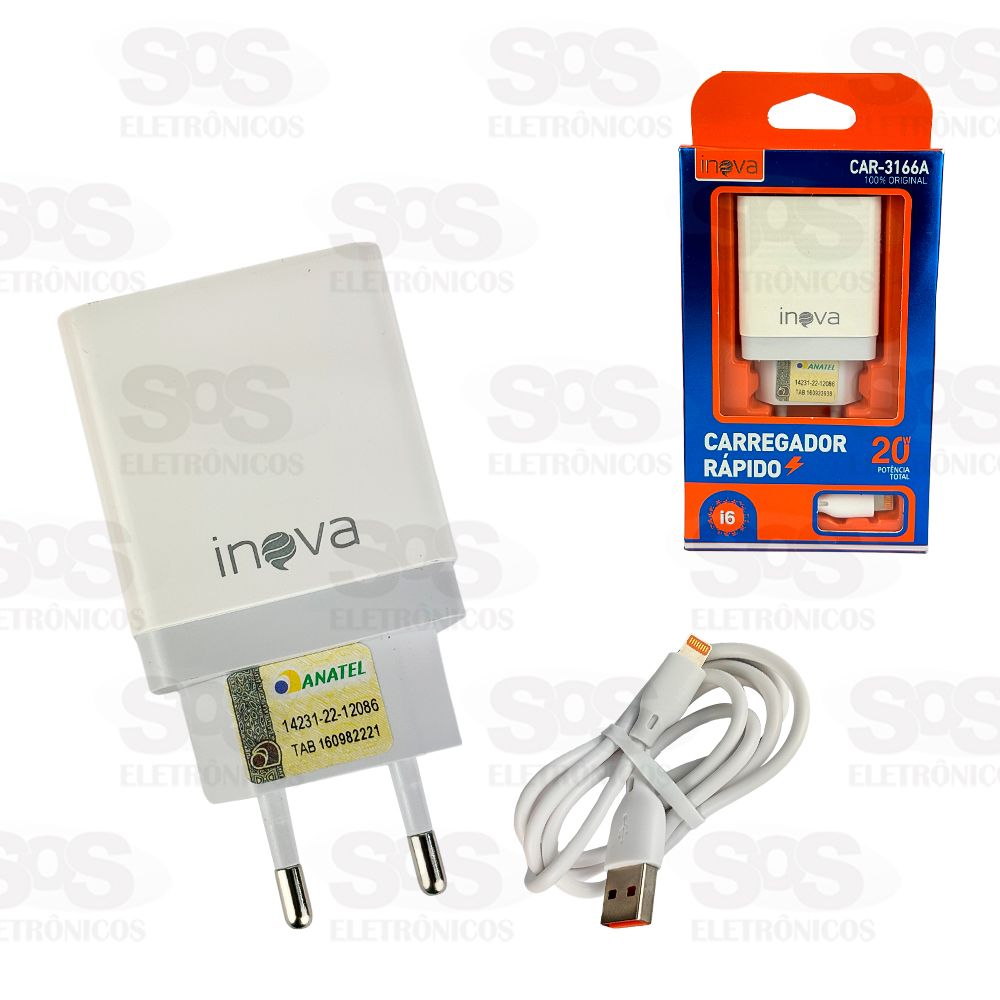 Carregador Rpido 20W Cabo Lightning Inova CAR-3166A