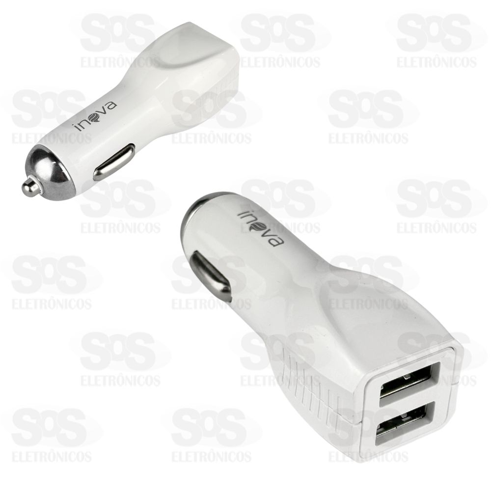 Carregador Fonte Veicular 2 USB 3.4A Sem Embalagem Inova CAR-G5111