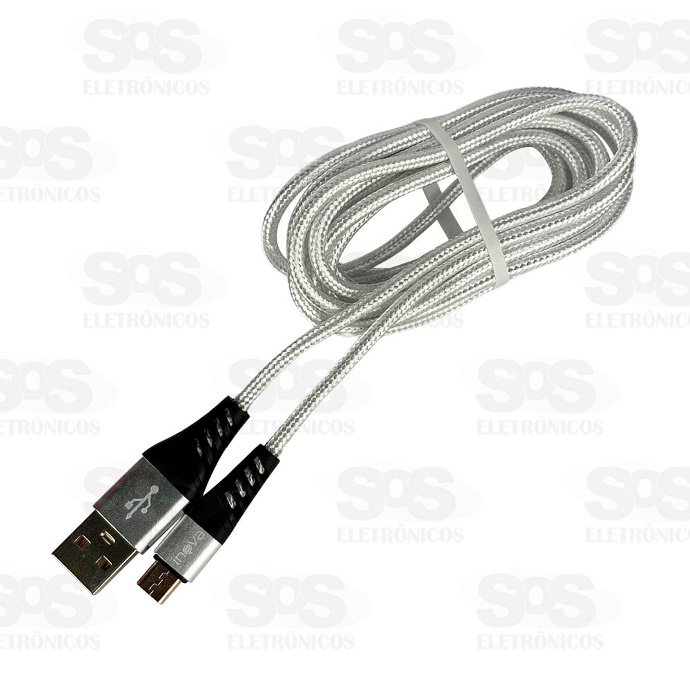 Cabo De Dados 3.4A Micro USB V8 2 Metros Inova CBO-6013