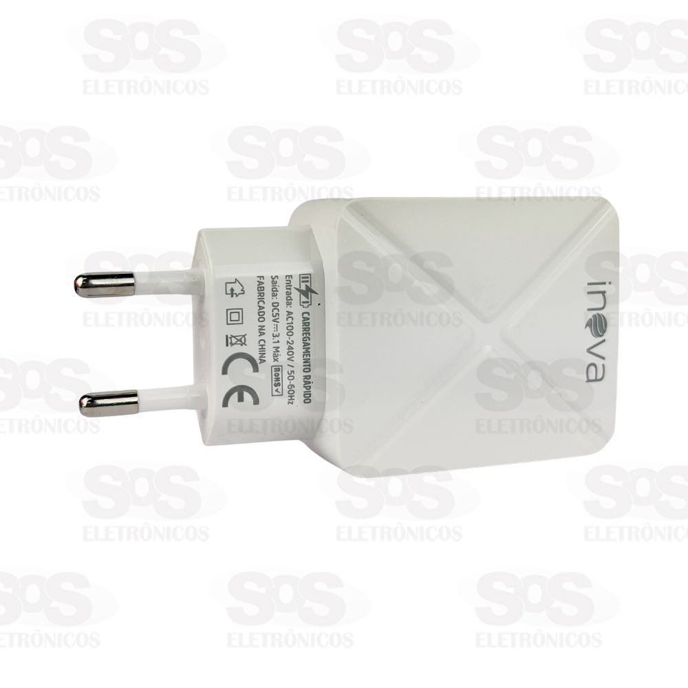 Carregador Fonte Rpido 3.1A 2 USB Inova CAR-5205