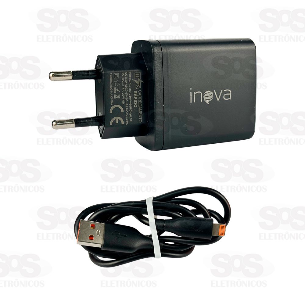 Carregador Rpido 20W Com Cabo Lightning Inova CAR-3278A