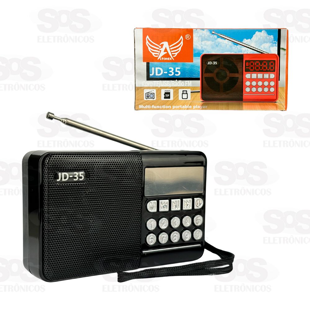 Rdio Recarregvel FM/TF/Bluetooth 3W Altomex JD-35