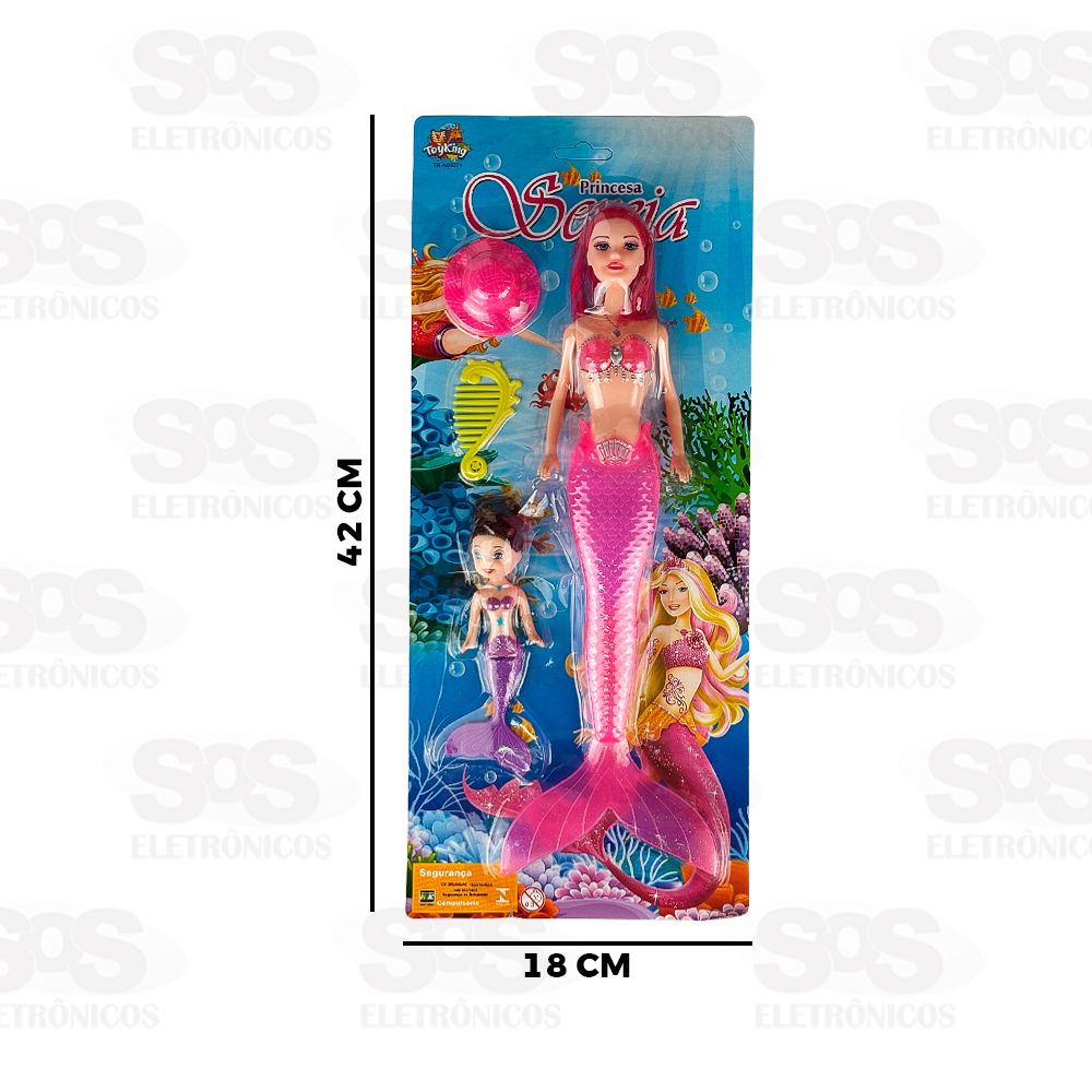 Kit Bonecas Princesas Sereias Com LED Toy King TK-AB6274