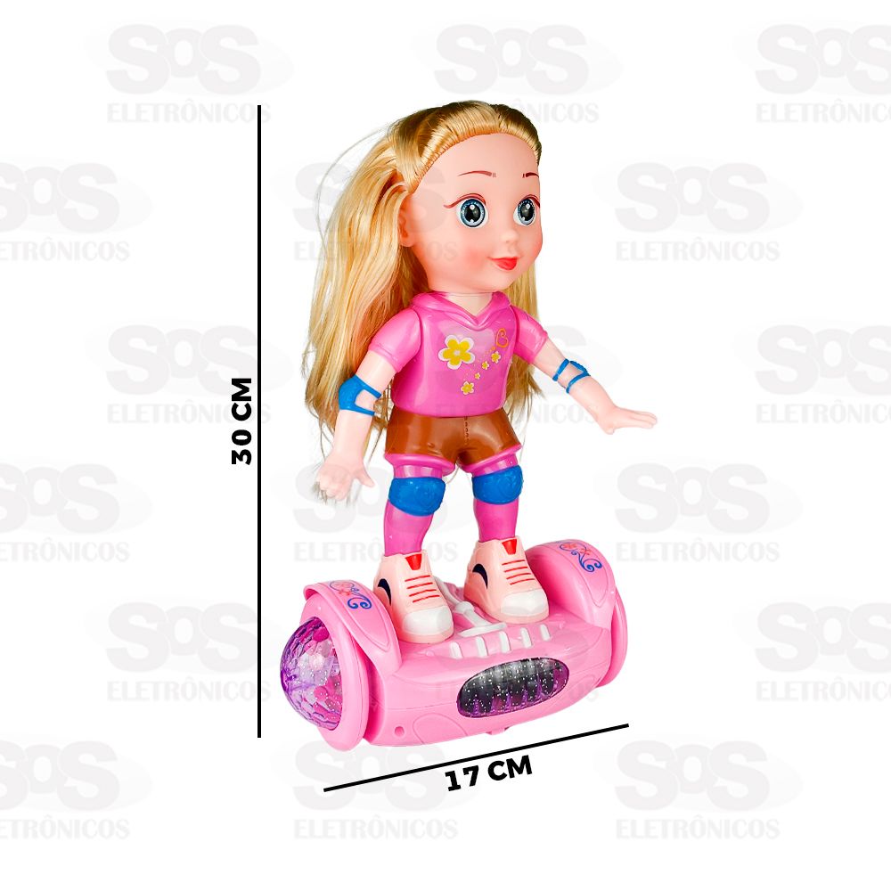 Boneca Safira Skate Mgico Luzes e Sons Toy King TK-AB6324