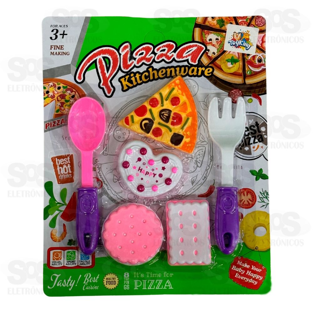 Conjunto Comidinhas Pizza 6 Peas Toy King TK-AB5330