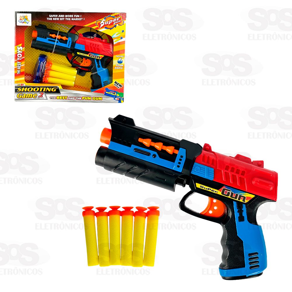 Super Pistola Lana Dardos Com Alvo Toy King TK-1633