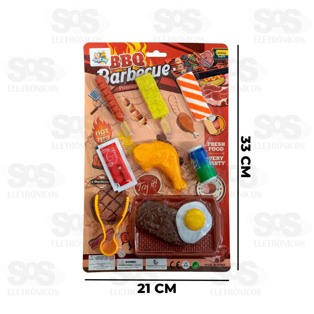 Kit Comidinhas Churrasco 10 Peas Toy King TK-AB5328