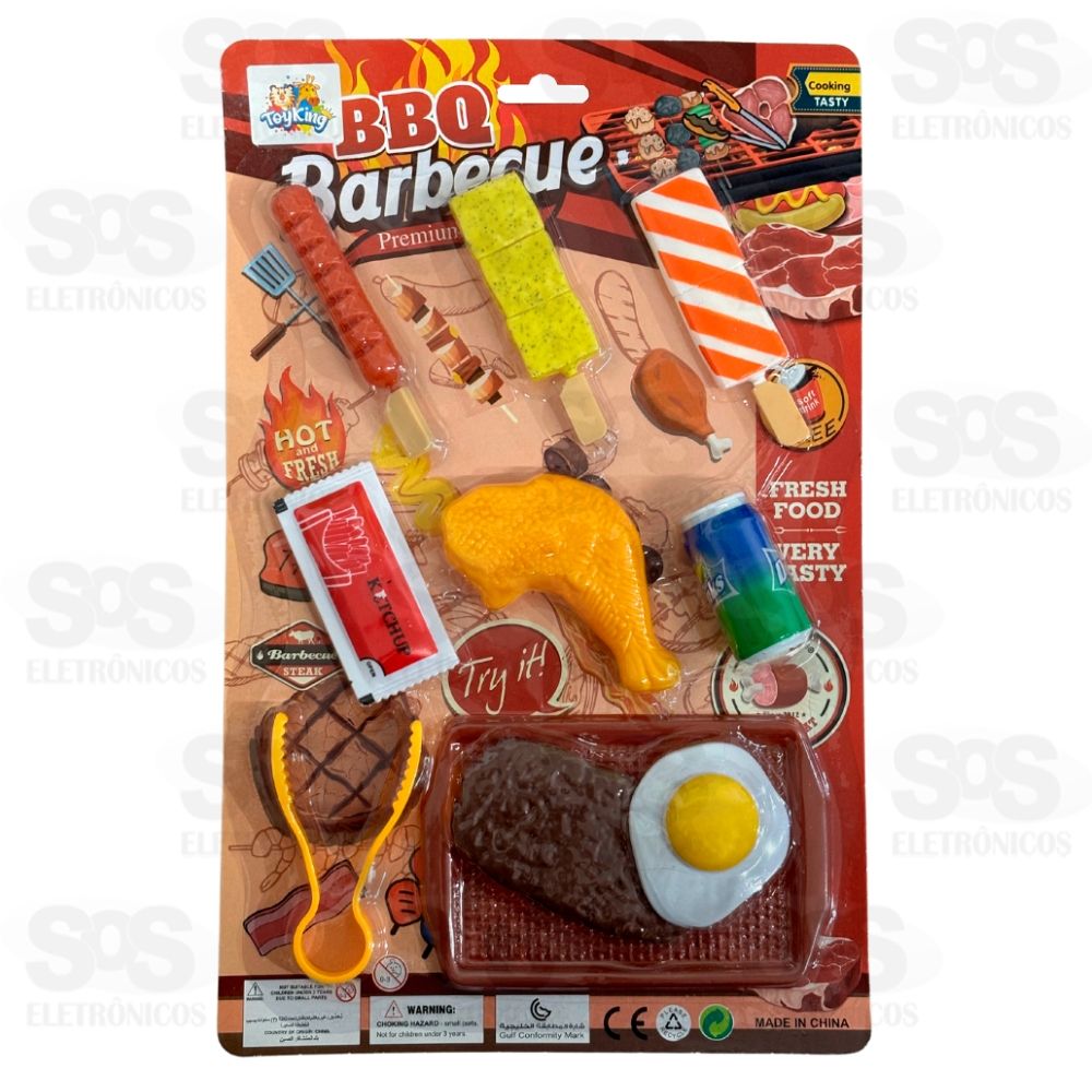 Kit Comidinhas Churrasco 10 Peas Toy King TK-AB5328