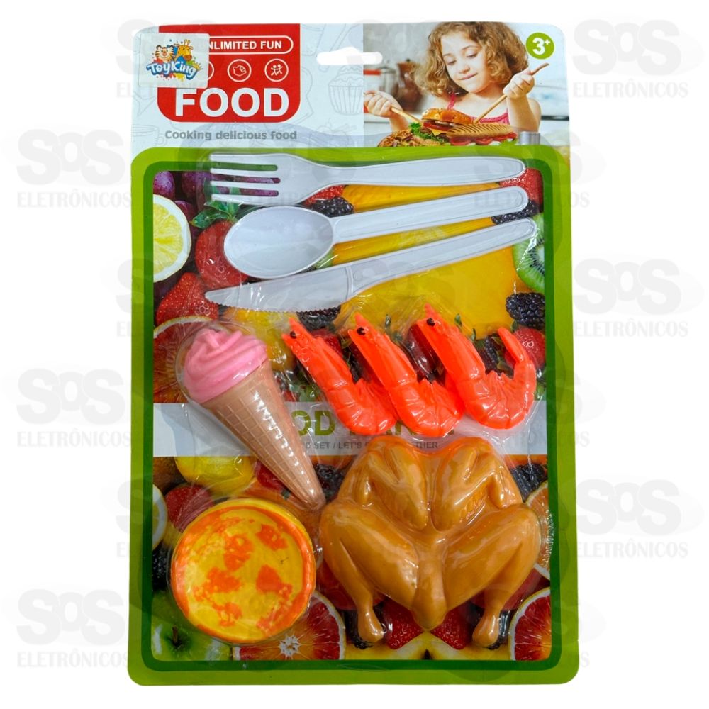 Conjunto Comidinhas Com 10 Peas Toy King TK-AB4382