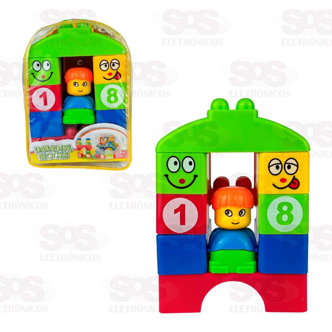 Conjunto Blocos De Montar 18 Peas Toy King TK-2265