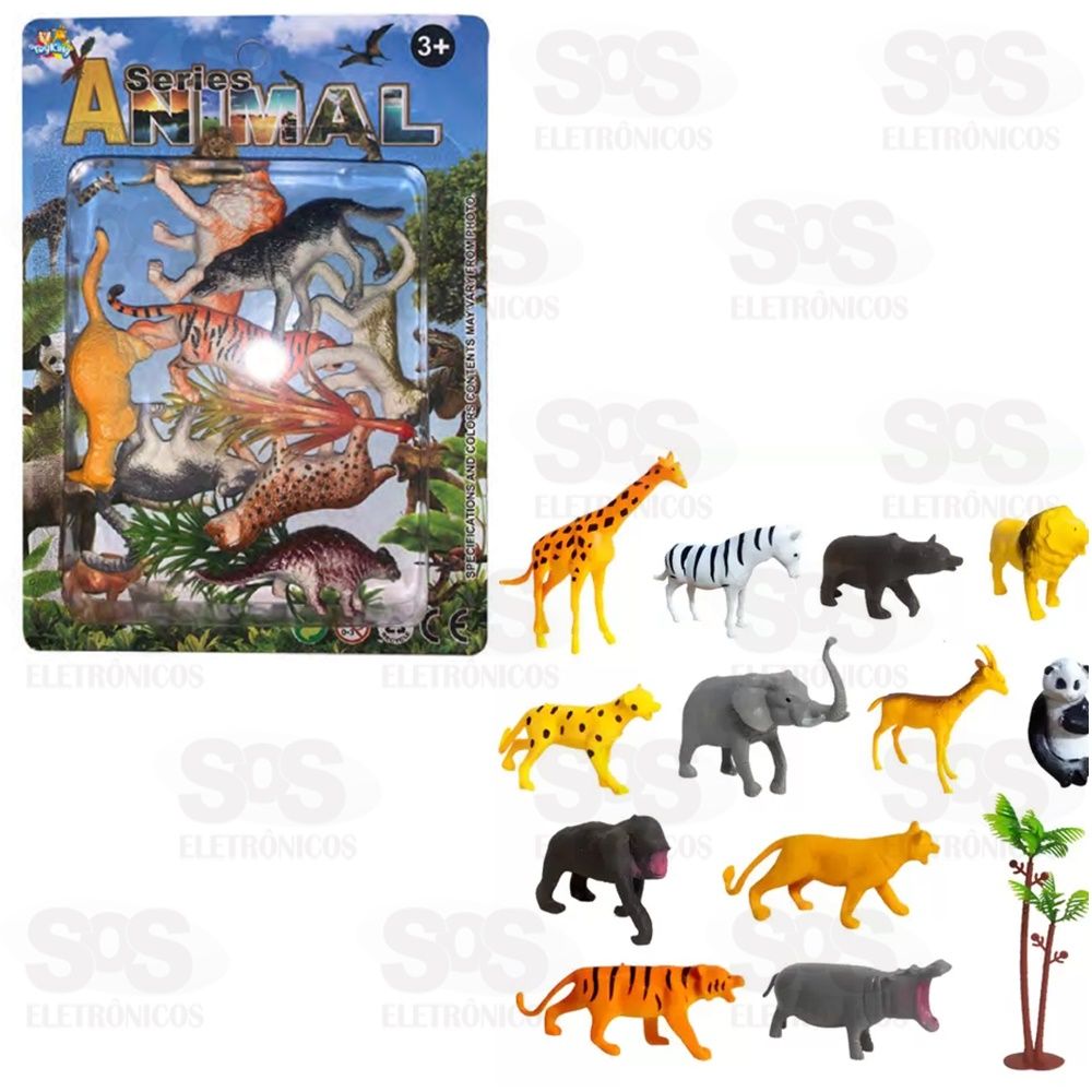 Kit Animais Selvagens Com 8 Peas Toy King TK-AB4033