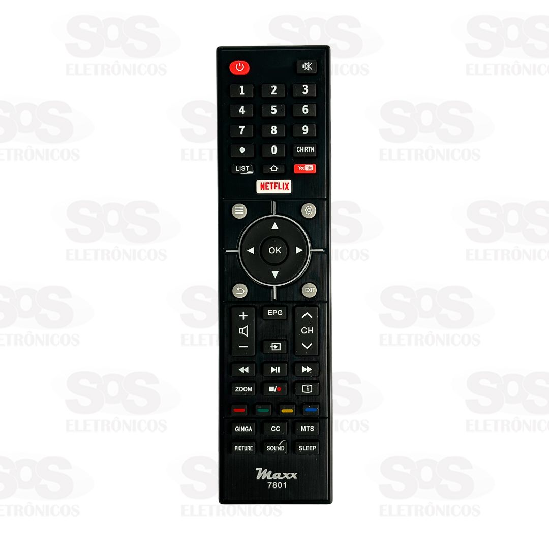 Controle Remoto Toshiba Youtube/Netflix Maxx 7801