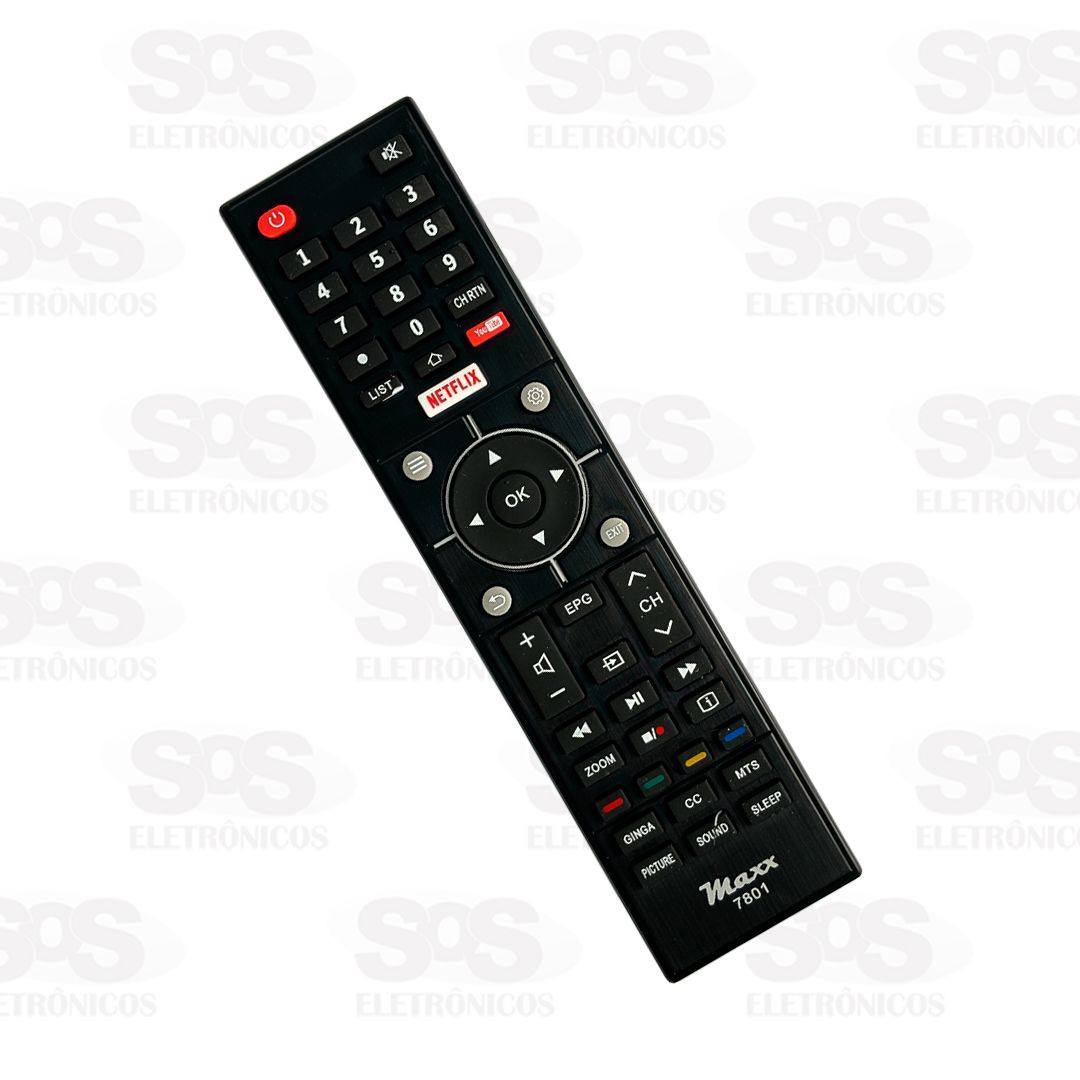 Controle Remoto Toshiba Youtube/Netflix Maxx 7801