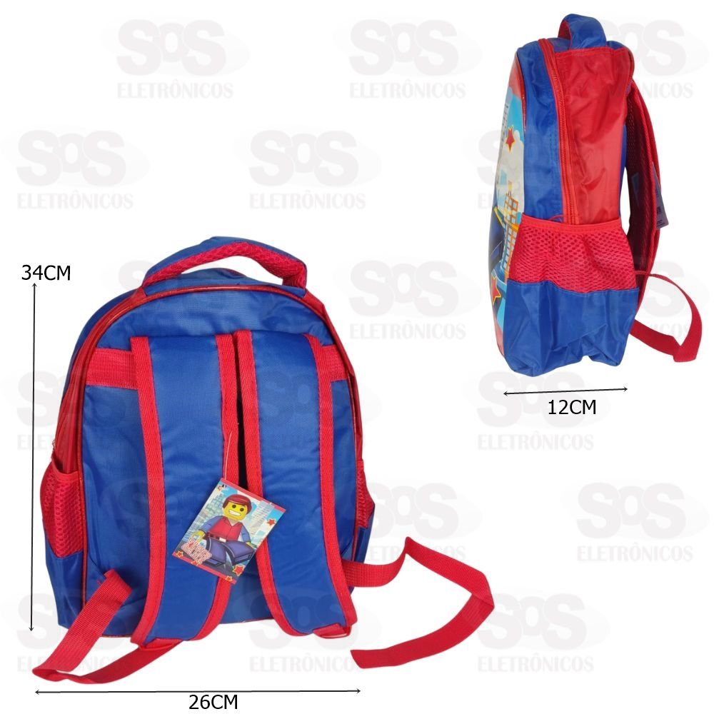 Mochila Mdia Infantil 2 Bolsos Estampas Herois Variadas FUC42