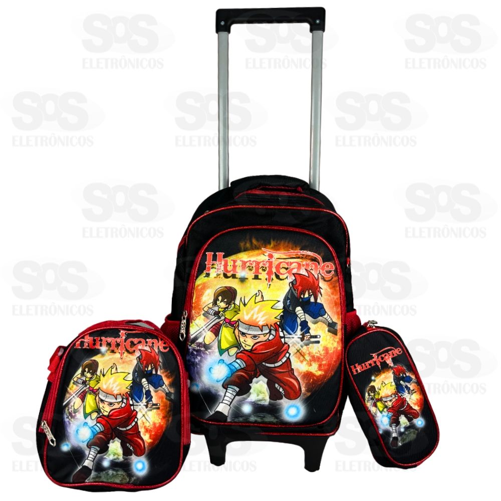 Mochila Infantil Com Estojo e Lancheira Hurricane FUK305