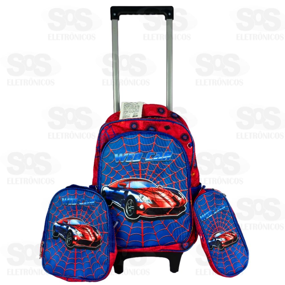 Mochila Infantil Com Estojo e Lancheira Spider Web FUK304