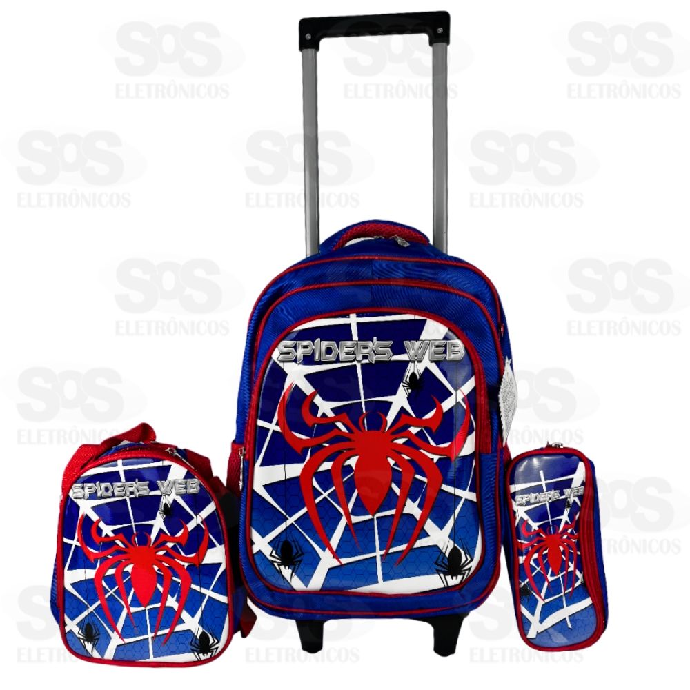 Mochila Infantil GG Com Estojo e Lancheira Spider Web FUK346