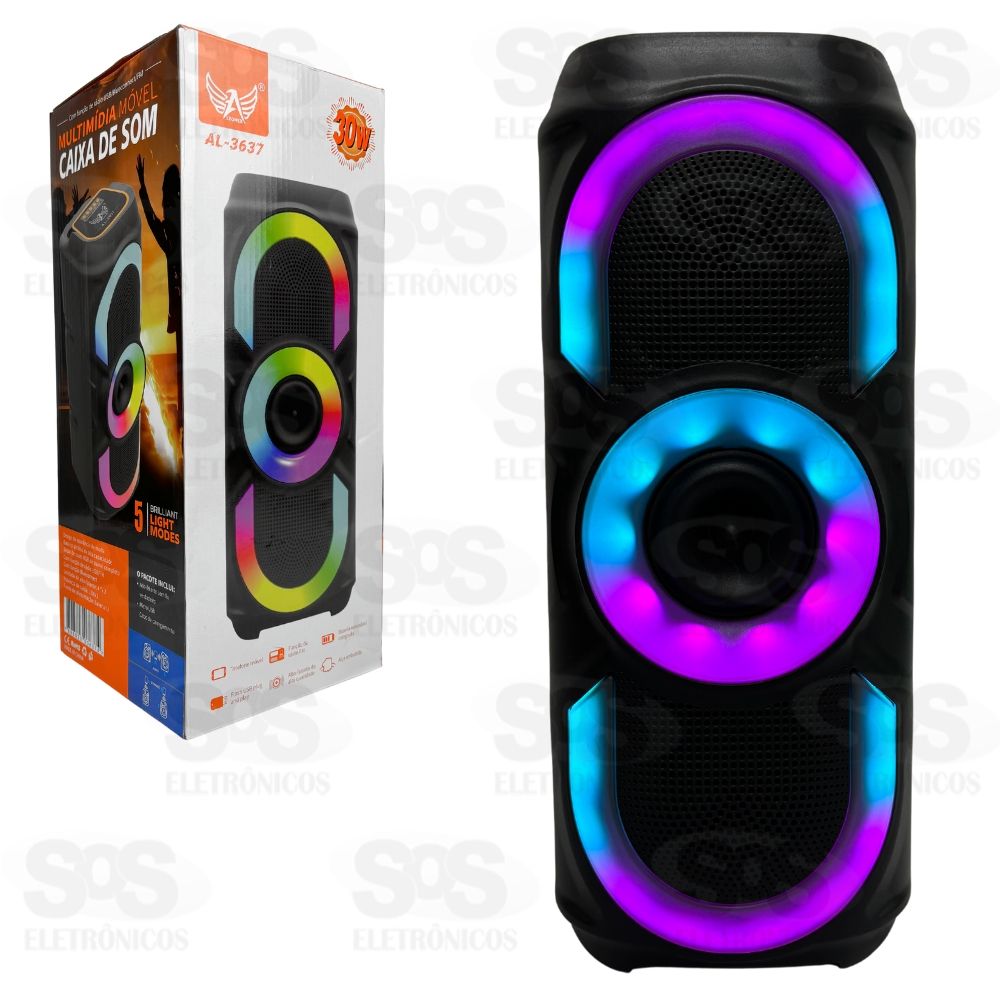 Caixa De Som Grande 30W RGB Altomex AL-3637