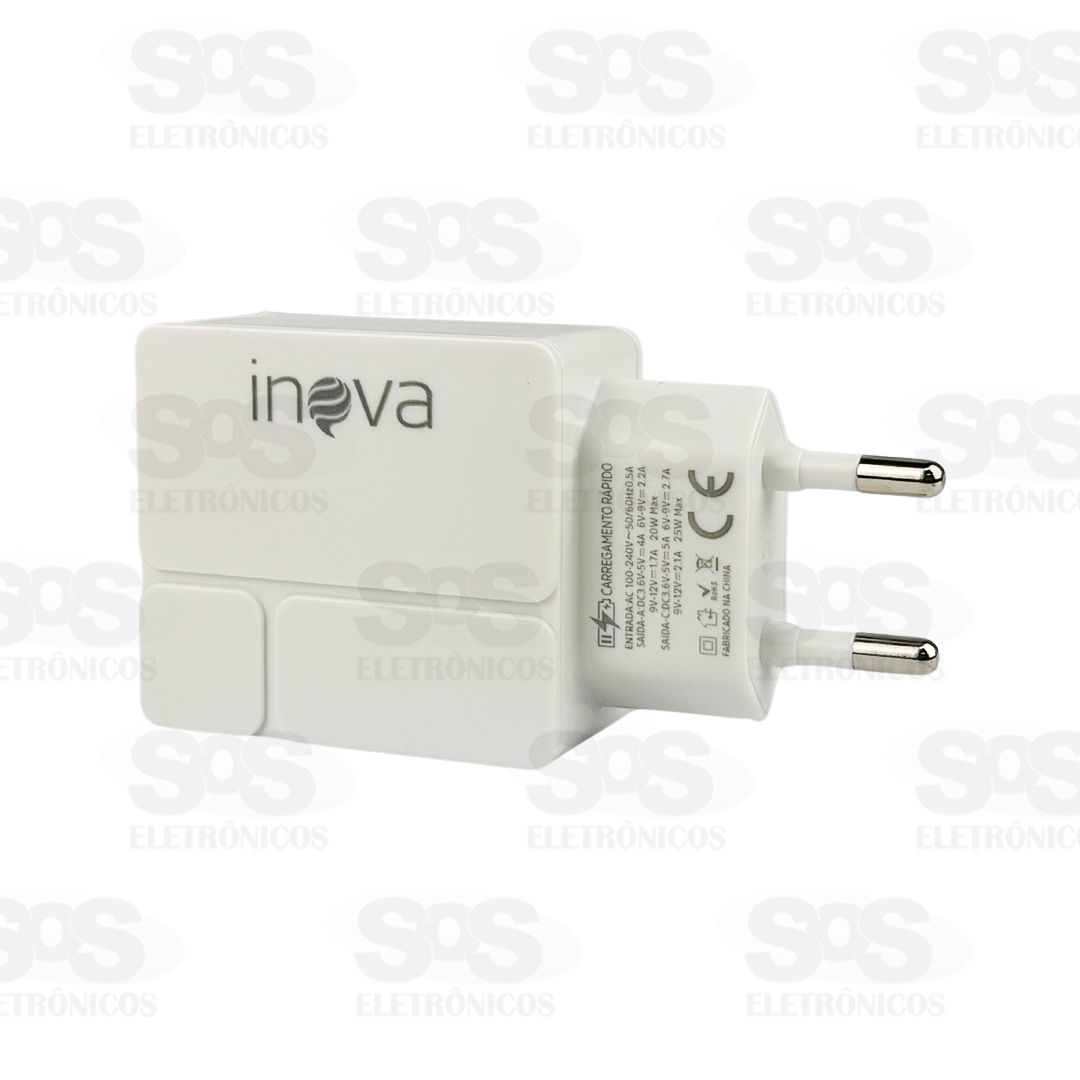 Carregador 2 USB 20W+25W Com Cabo Micro V8 Inova CAR-3270S