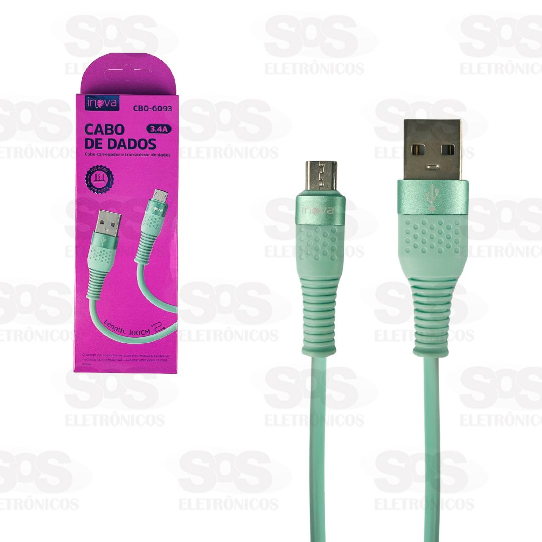 Cabo De Dados 3.4A Micro USB V8 1 Metro Inova CBO-6093