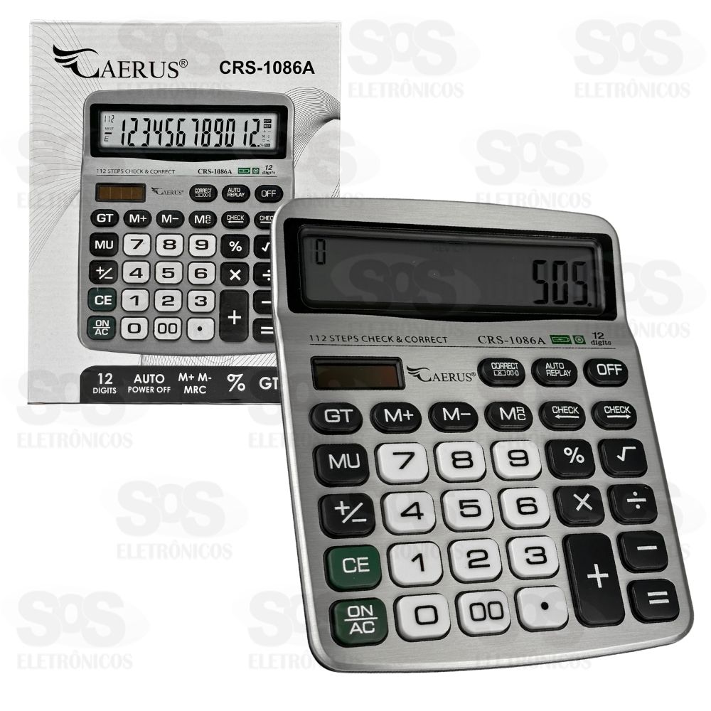 Calculadora 12 Dgitos Boto Corrige Caerus CRS-1086A
