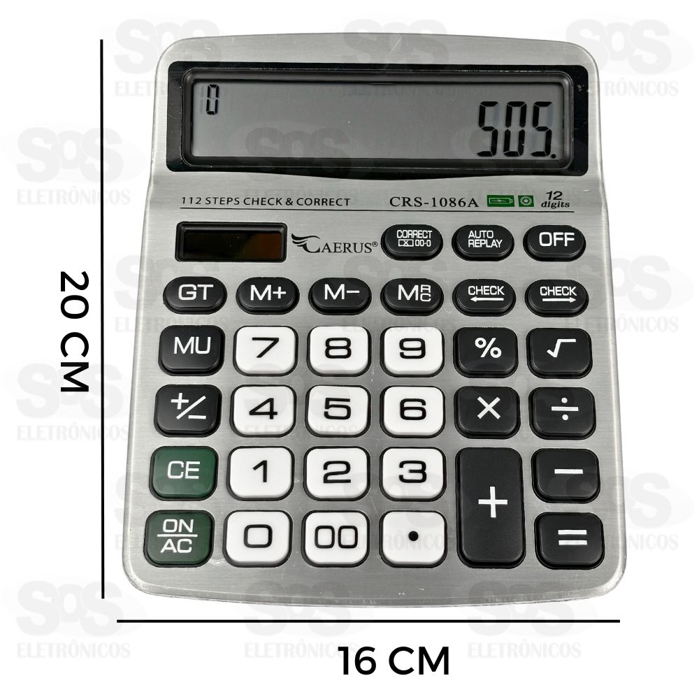 Calculadora 12 Dgitos Boto Corrige Caerus CRS-1086A