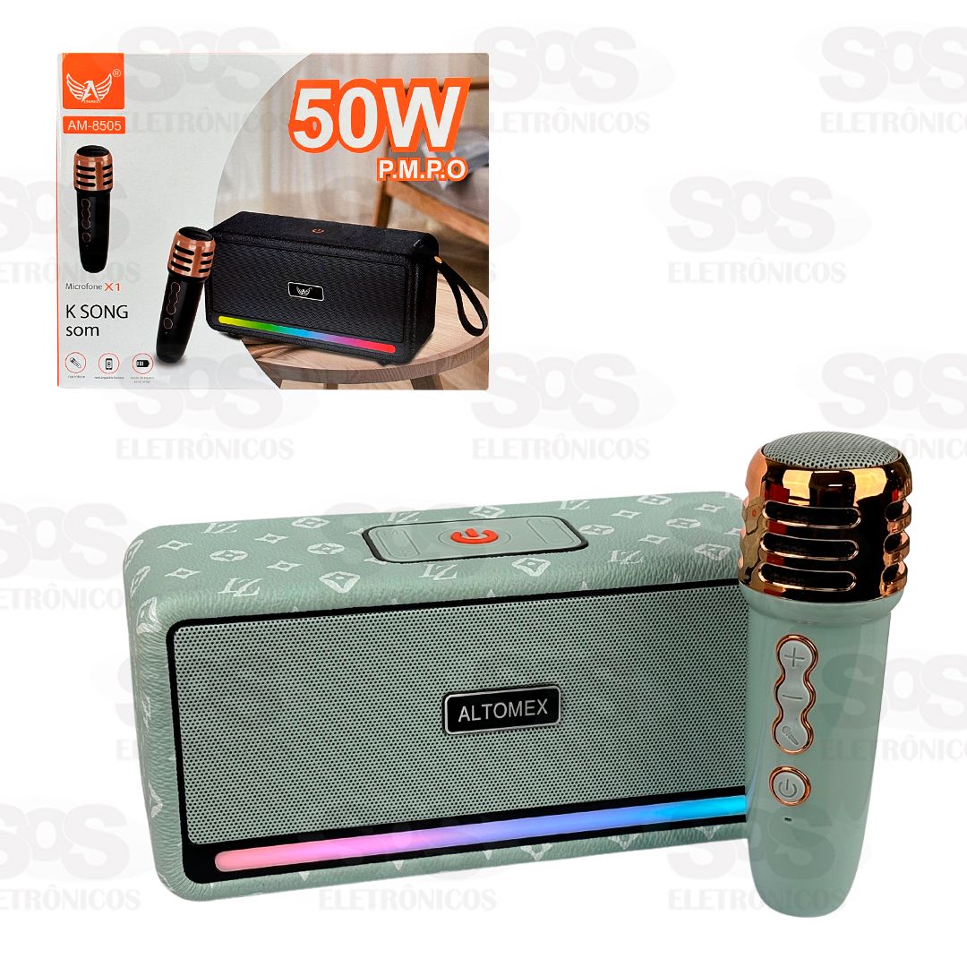 Caixa De Som Porttil 50W Com Microfone Altomex AM-8505