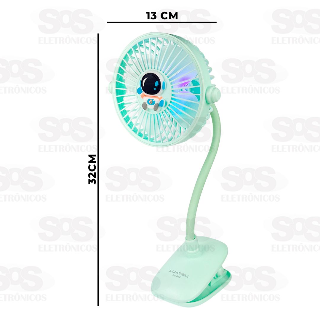 Ventilador Porttil Gancho Com LED Luatek LS-947