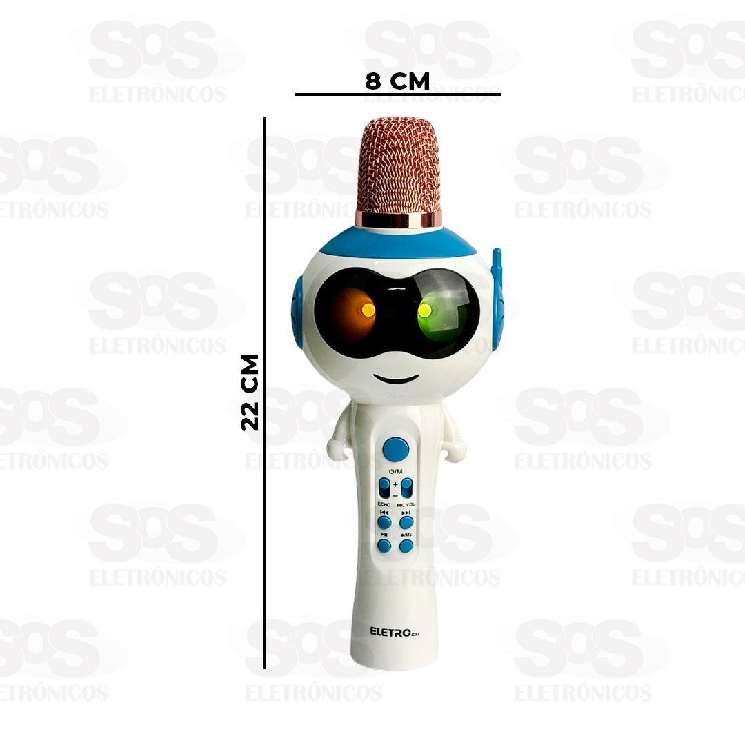 Microfone Sem Fio Rob 5W Karaok LED Eletromex EL-5001