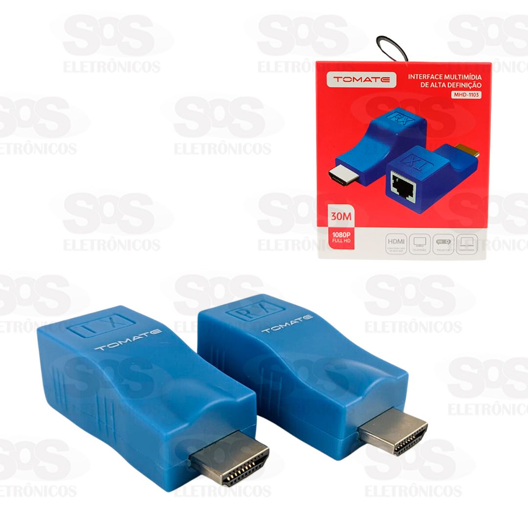 Extensor HDMI Para Cabo RJ45 30 Metros Tomate MHD-1103