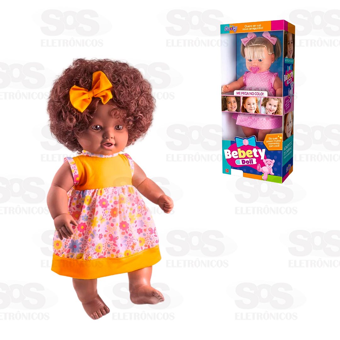Boneca Bebety Doll Negra 52cm Nova Toys 1132