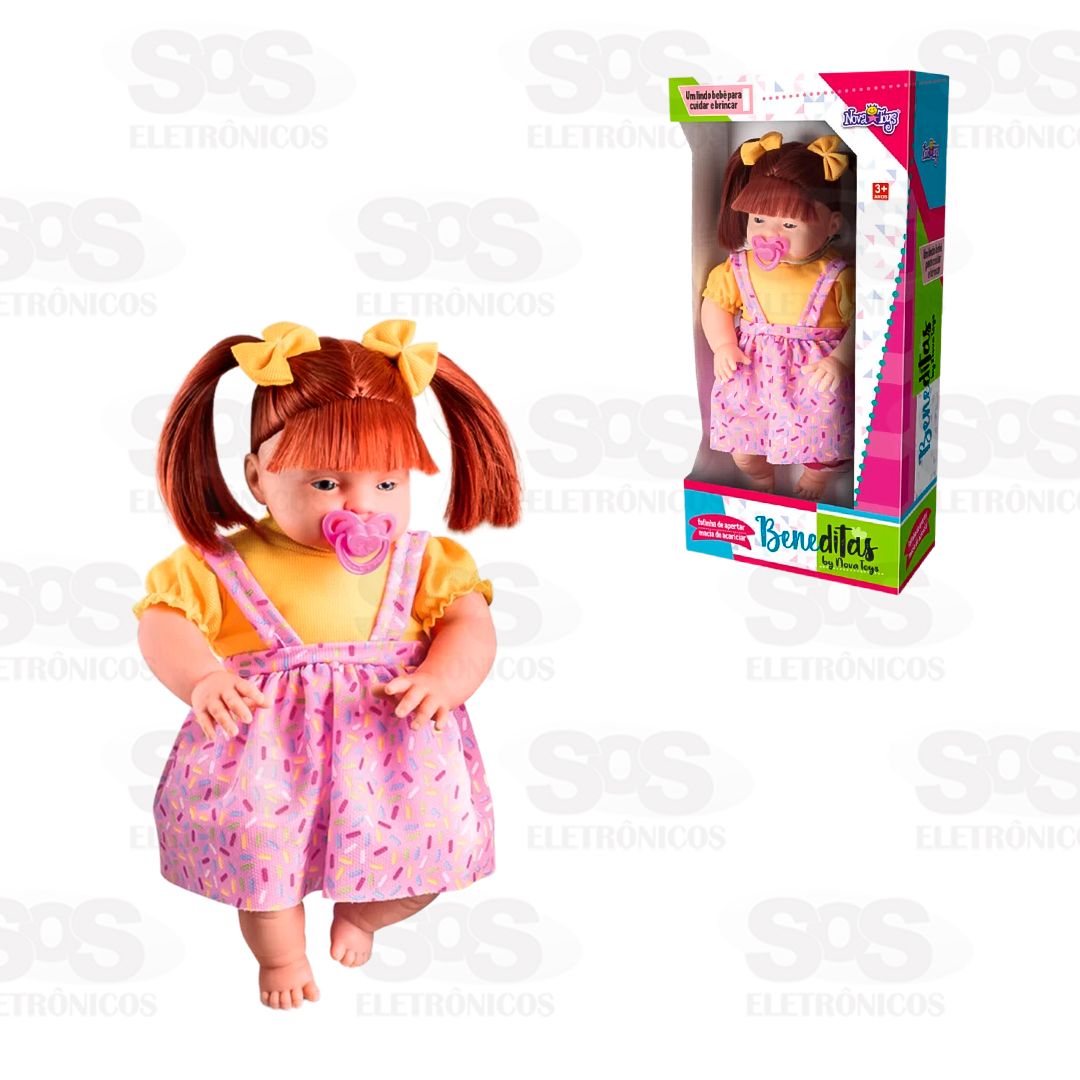 Boneca Beneditas Cabelo liso Ruivo Nova Toys 1142