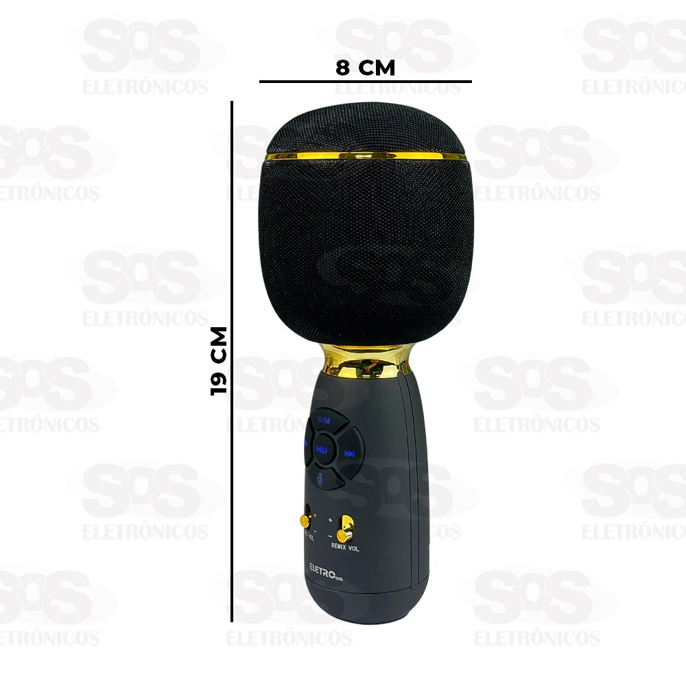 Microfone Sem Fio 5W Karaok Eletromex EL-5002