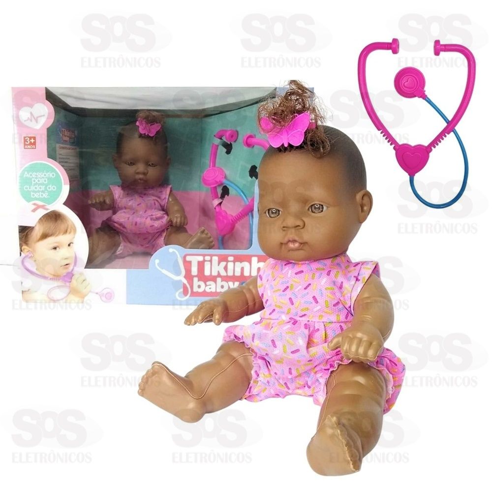 Boneca Tikinha Baby Doutora Doll Negra Nova Toys 1137