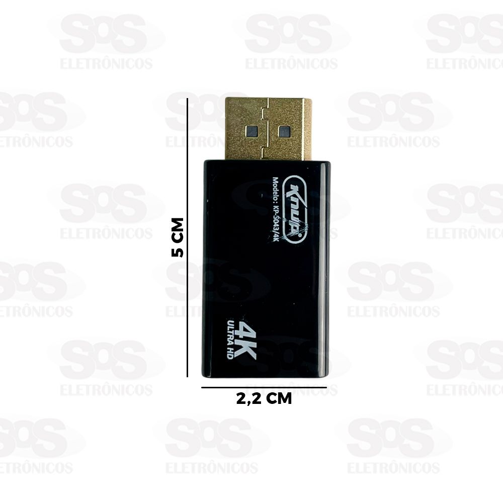Adaptador Conector HDMI Para DisplayPort 4K Knup KP-5043/4K
