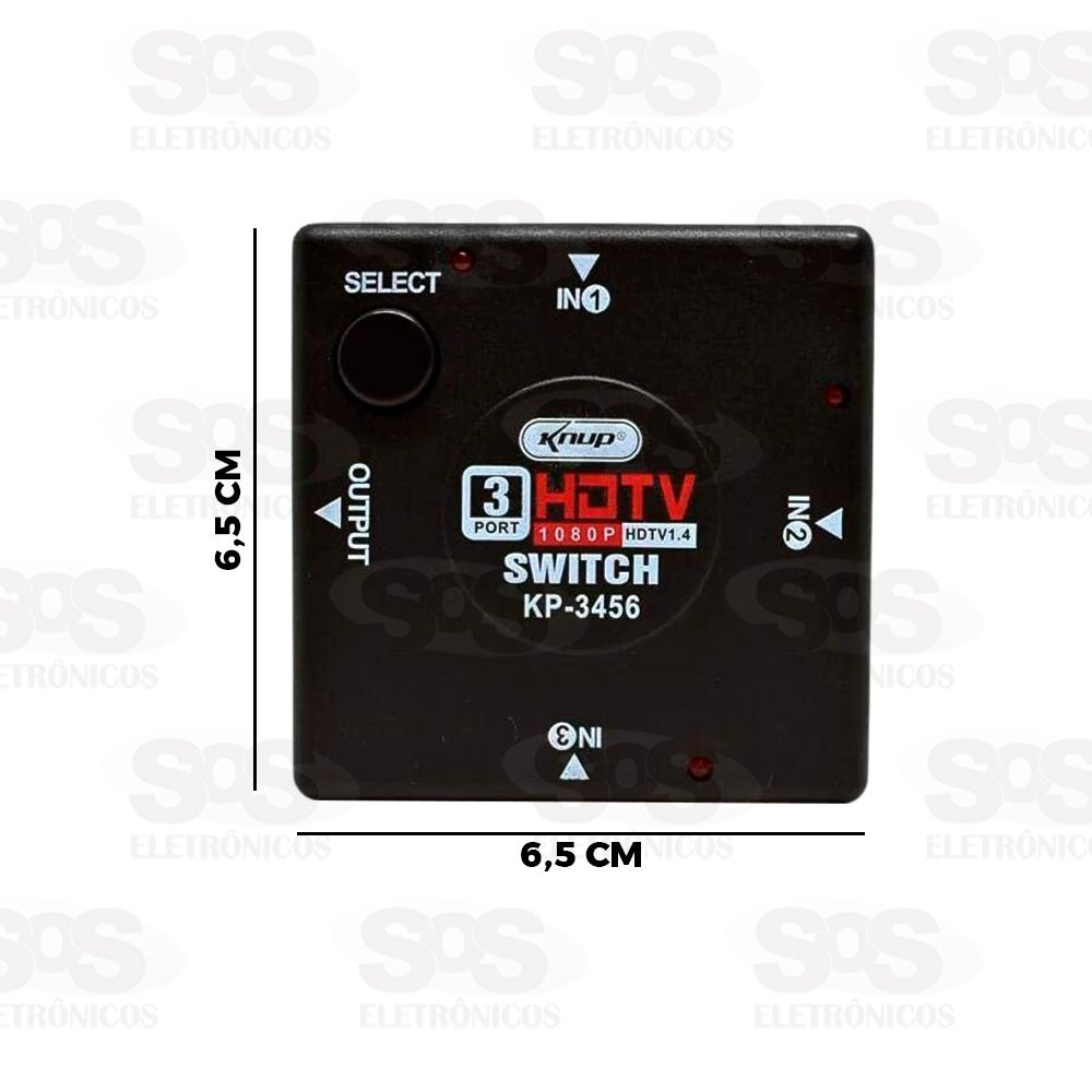Hub Switch adaptador HDMI 3x1 Knup KP-3456