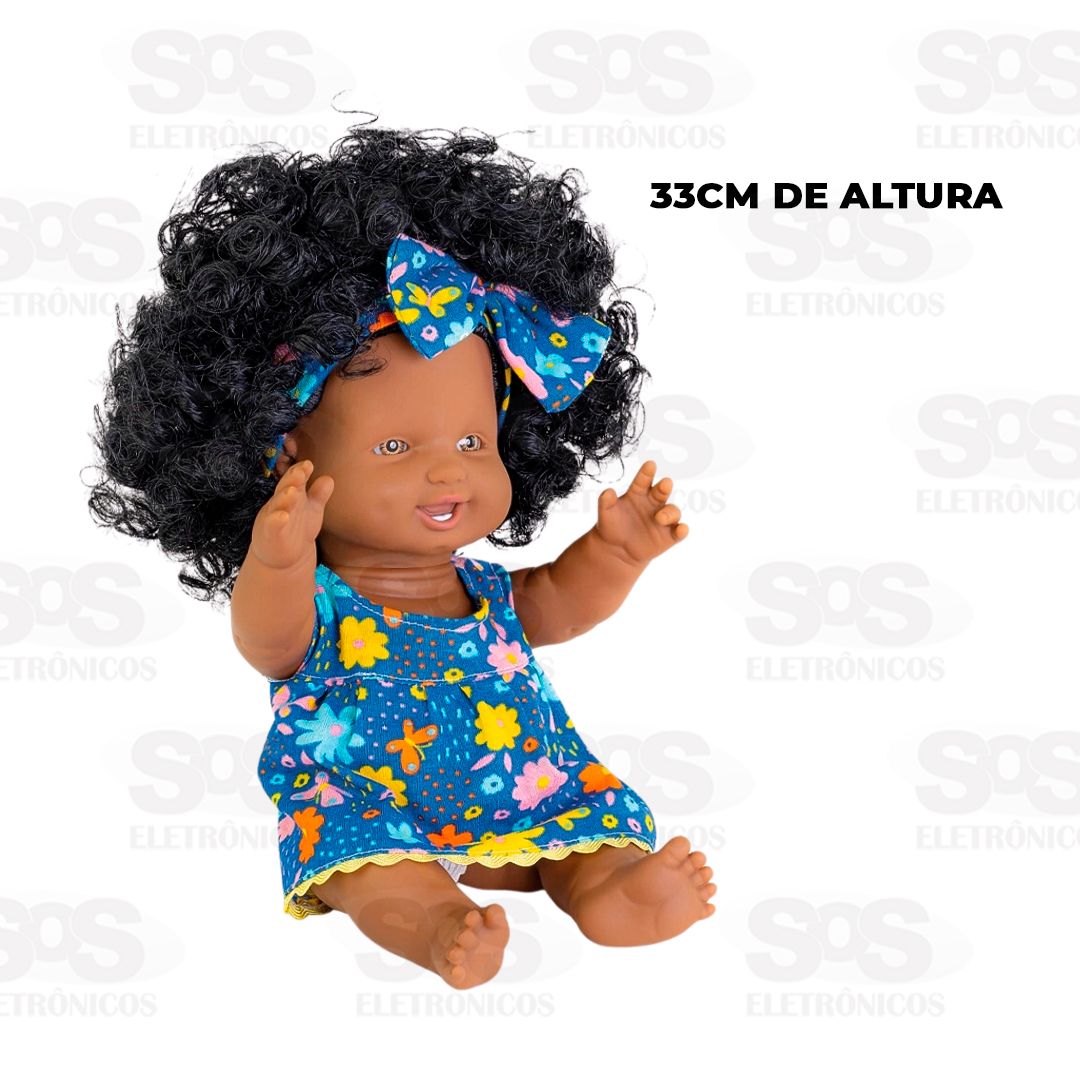 Boneca Meninas Brasileiras Negra 33CM Milk 643