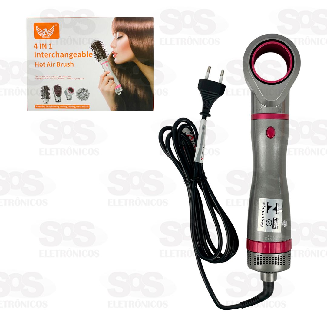 Escova De Cabelo Modeladora Com 4 Acessrios 110V Altomex DJ-044