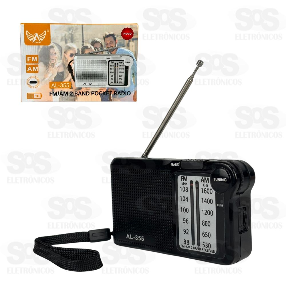 Mini Rdio De Bolso FM/AM 2 Bandas Retr Altomex AL-355