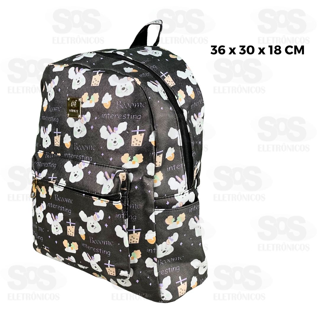 Mochila Feminina 4 Bolsos Estampas Fofinhas Altomex AL-07-3012