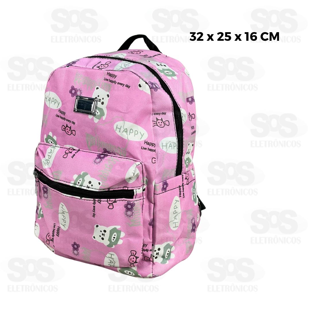 Mochila Feminina 4 Bolsos Estampas Fofinhas Altomex AL-07-0521