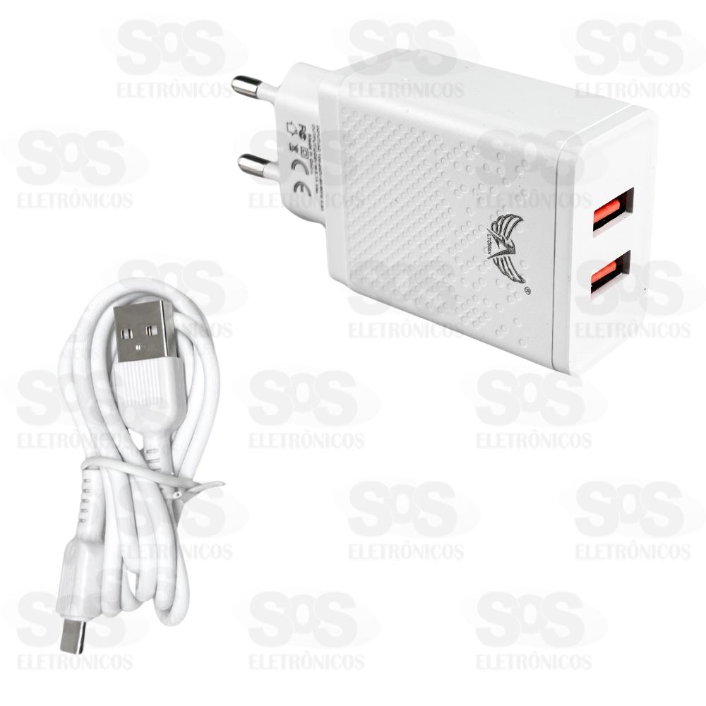 Carregador 2 USB 5.1A Com Cabo Type-C Altomex AL-5900-TY